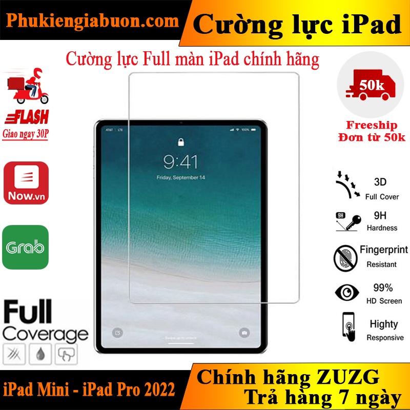 Kính cường lực iPad chính hãng Full Box ZUZG