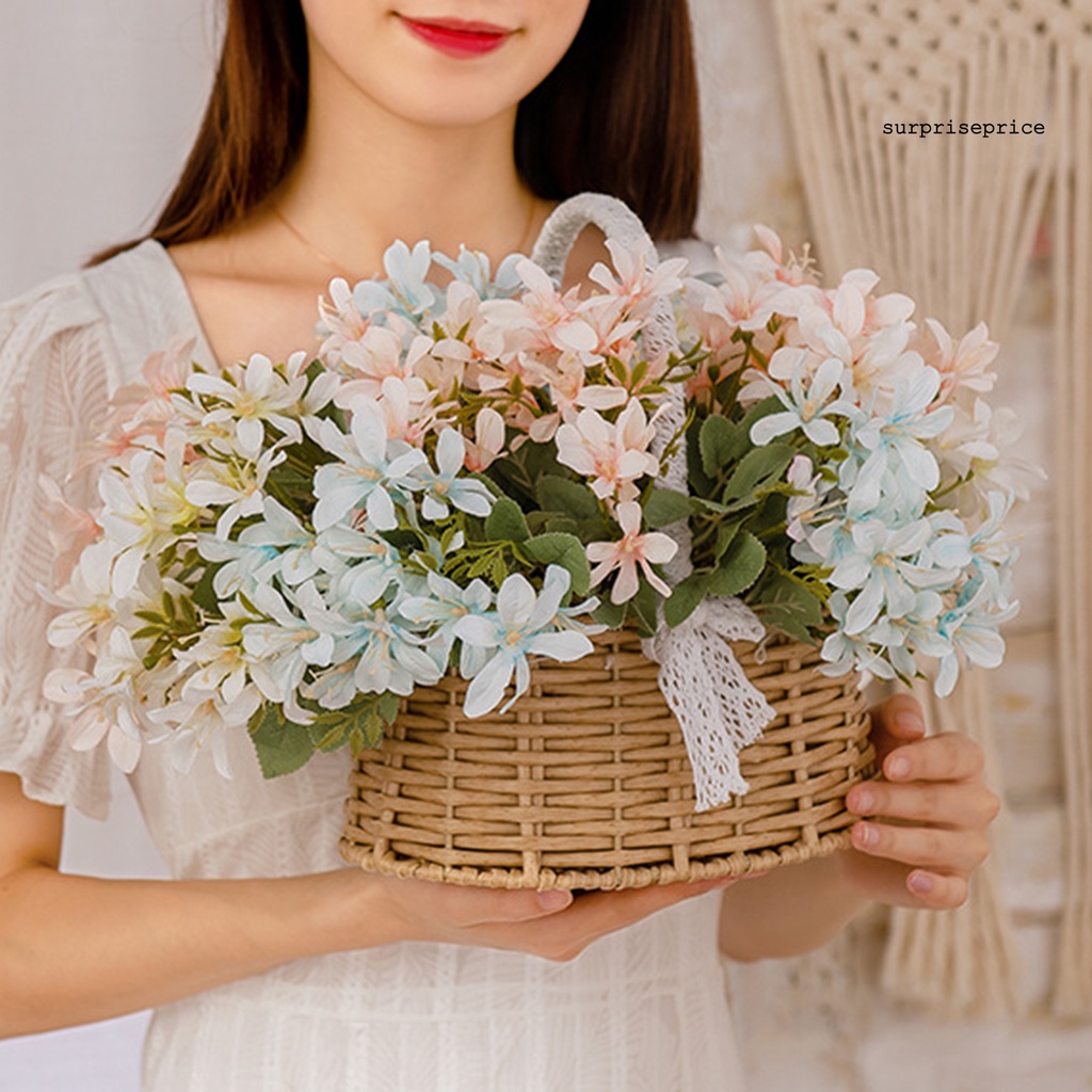 Set 5 nhánh hoa giả bằng vải sống động để trang trí nhà cửa