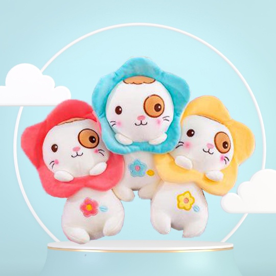 [LIFEM256 - 12% đơn 99K] Gấu Bông Mèo Con Đeo Hoa Size 25cm (3 Màu) - Diabrand
