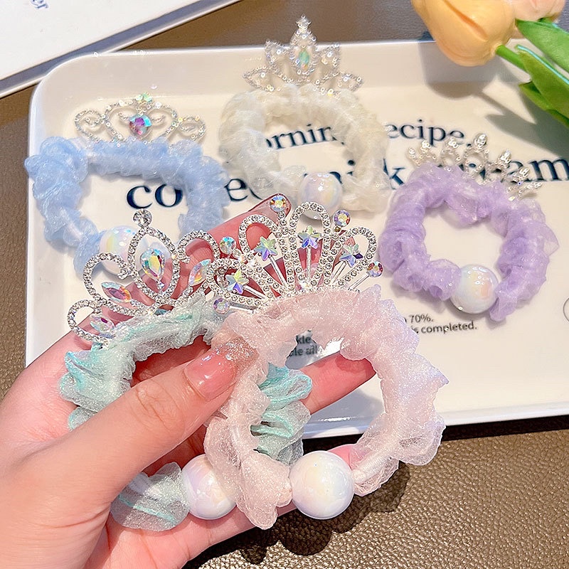 Dây Cột Tóc Co Giãn Hình Vương Miện Ngọt Ngào Cho Nữ