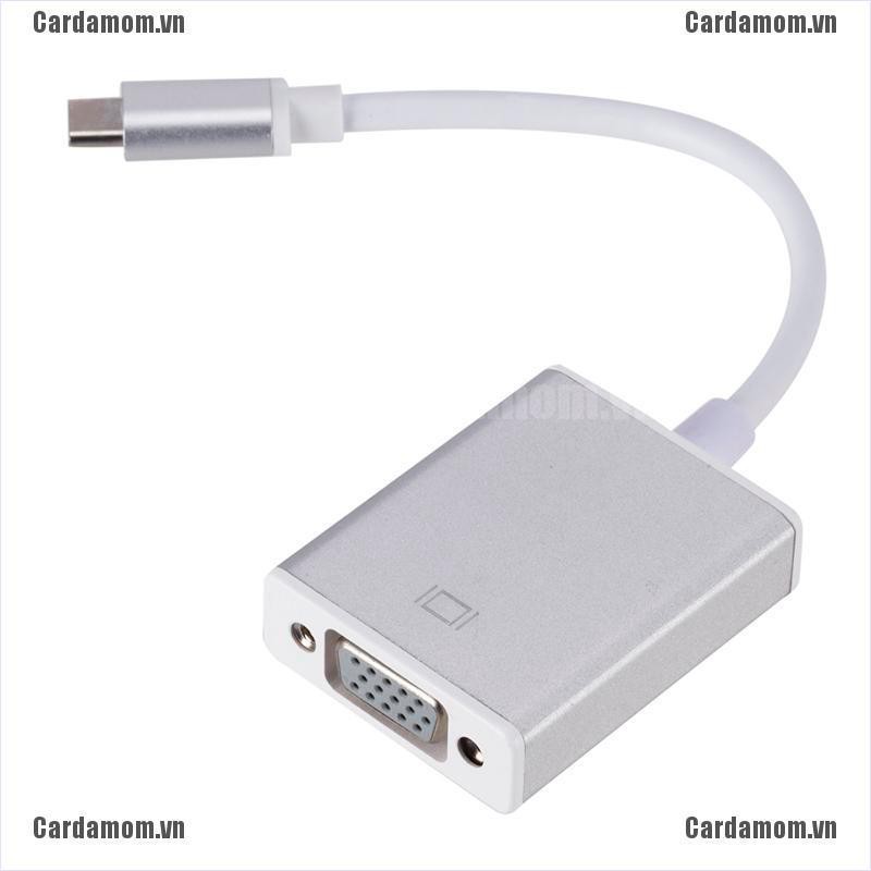 {carda} USB 3.1 Type C To VGA Adapter Cable USB-C Male To VGA 1080p Female Converter{LJ}