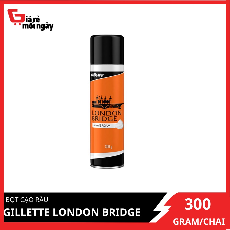 [Chính hãng] Bọt cạo râu Gillette London Bridge (Cam) dành cho Barbershop 300g siêu tiết kiệm