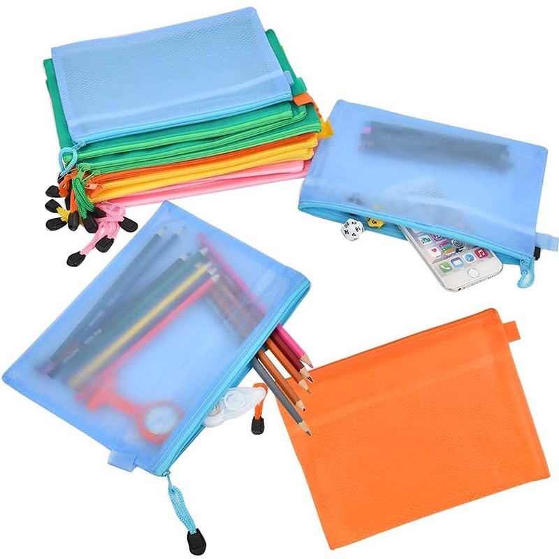 Túi đựng tài liệu khổ A5 bằng PVC chống thấm nước có khóa kéo tiện dụng | BigBuy360 - bigbuy360.vn