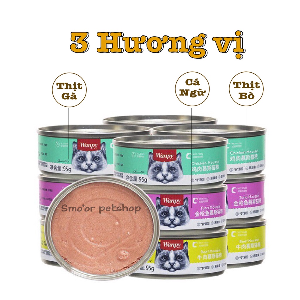 Pate cho mèo Wanpy Happy 100 - Hộp 95g - Thức ăn dinh dưỡng chon mèo