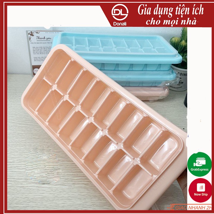 Khay làm đá, khuôn làm thạch 16 viên thiết kế tiện lợi có nắp VIỆT NHẬT PLASTIC - 6934