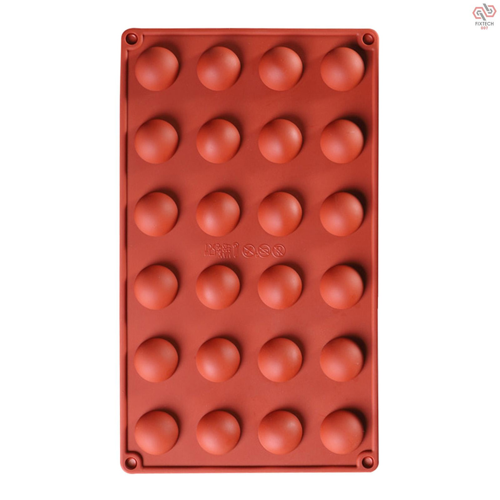 1 Khuôn Silicone Làm Bánh Hình Bán Cầu 24 Lỗ Không Dính Diy