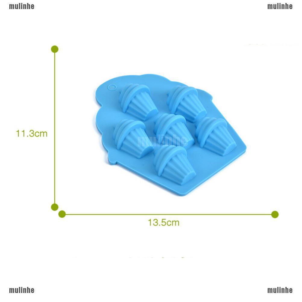 Khay silicon tạo hình cây kem ốc quế dễ thương nhiều màu sắc cho làm bánh kẹo/chocolate tiện dụng