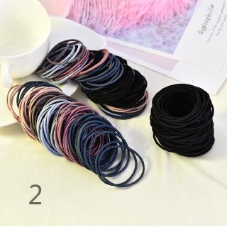 Set 100 dây thun cột tóc co giãn dành cho nữ