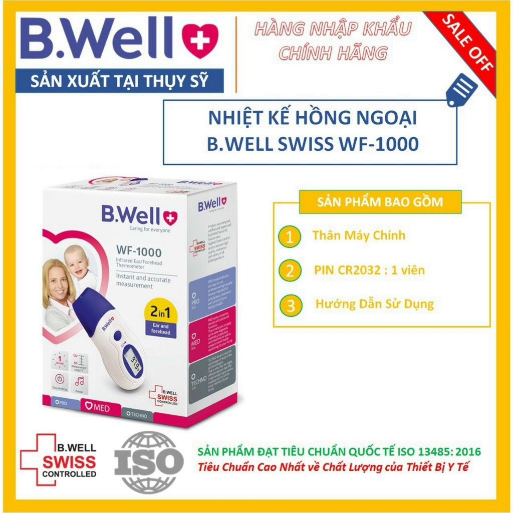 Nhiệt kế hồng ngoại B.Well WF-1000 nhập khẩu chính hãng - Bảo hành 2 năm