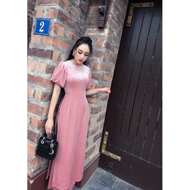 Áo dài cách tân 🌸FREESHIP🌸 Áo dài đỏ tay bồng [ao dai nu dep]