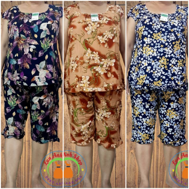 [HOT][Bigsize 67-78kg] Bộ tole lanh lửng trung niên bigsize tay búp | BigBuy360 - bigbuy360.vn