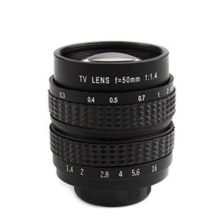 Ống kính 2 / 3 "cho c mount camera 50mm f1.4 in đen