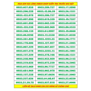 sim số đẹp mobifone 0933 dễ nhớ