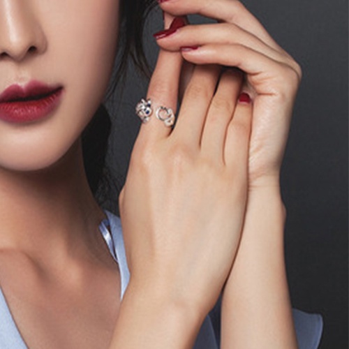 Nhẫn thời trang hình mèo đơn giản sáng tạo dễ thương cho nam và nữ