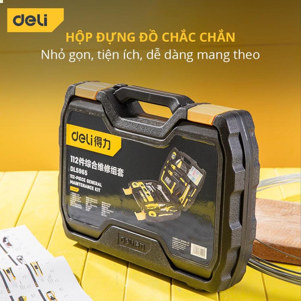 Bộ Dụng Cụ Sửa Chữa Đa Năng 112 Chi Tiết Deli Cao Cấp Chính Hãng - Phù Hợp Cho Mọi Mục Đích Sửa Chữa - DL5965 .
