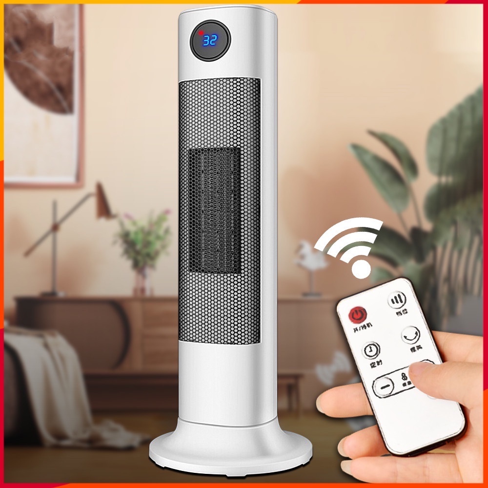 Quạt sưởi ấm_máy sưởi,máy sưởi gốm_Điều khiển từ xa_dáng đứng cao cấp -Ấm áp - Đầu xoay góc rộng đa năng-An toàn loại
