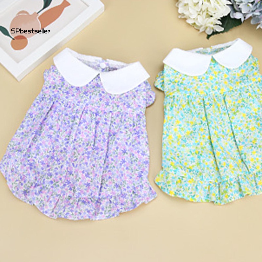 Đầm Cotton Không Tay In Hoa Thời Trang Cho Thú Cưng