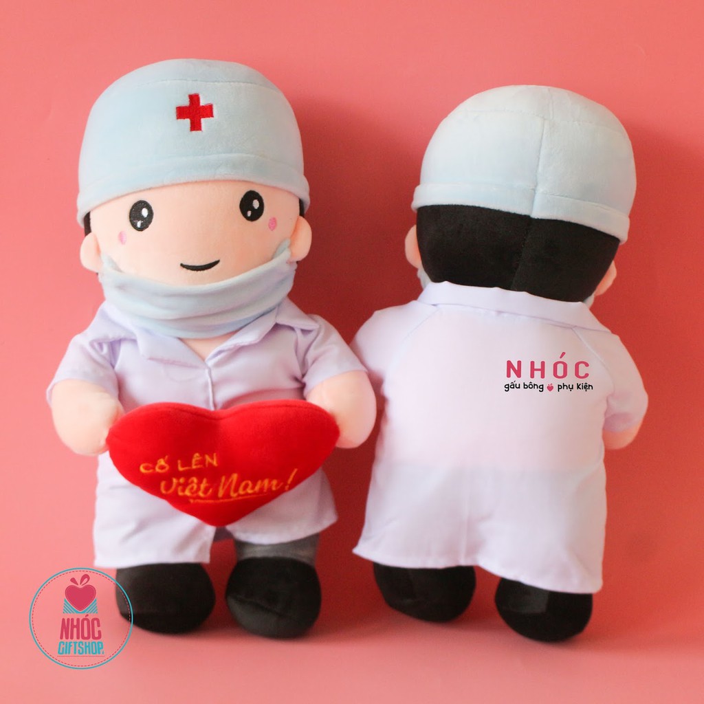 Gấu Bông Hình Chibi Bác Sĩ Hoạt Hình Đáng Yêu Vải Đẹp Mềm Mịn - NHÓC (40cm)