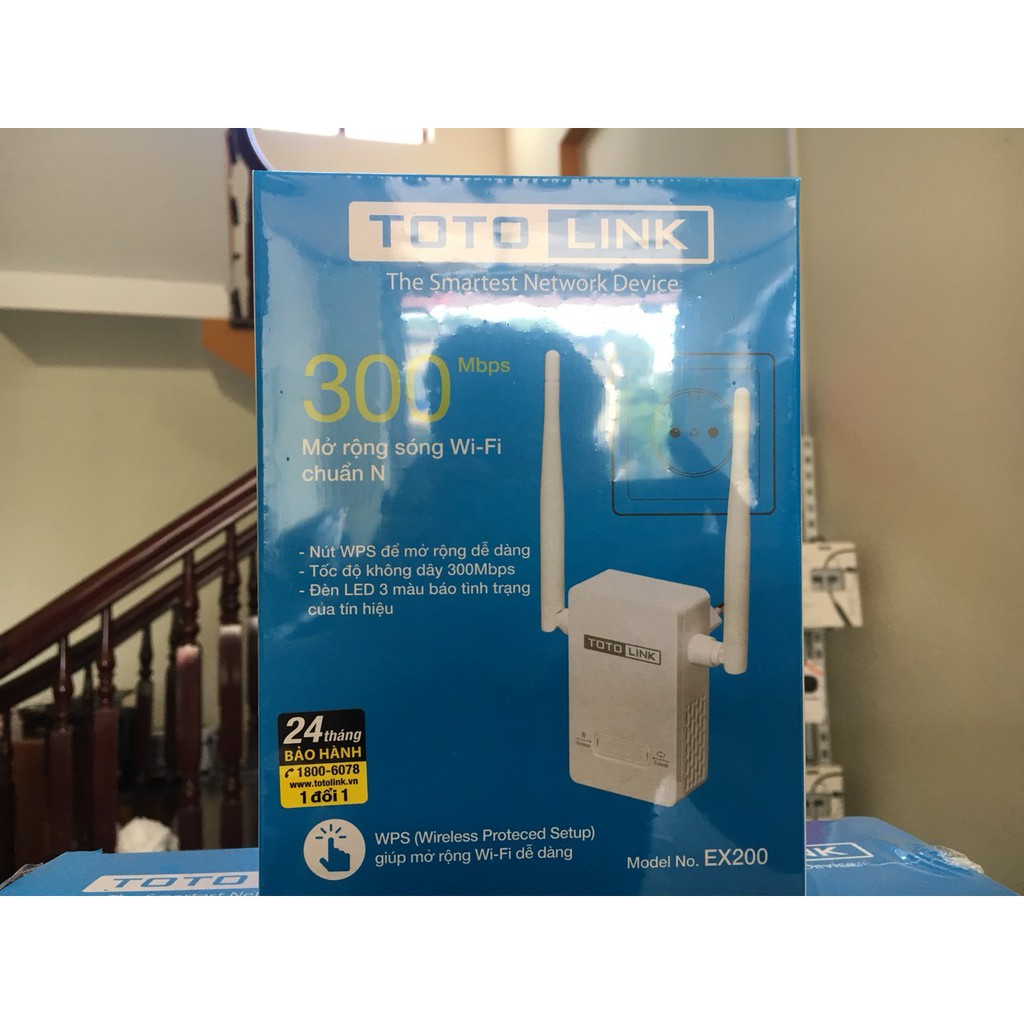 Bộ Mở Rộng Sóng Wifi Totolink EX200 Chuẩn N Tốc Độ 300Mbps ( Giá sốc )