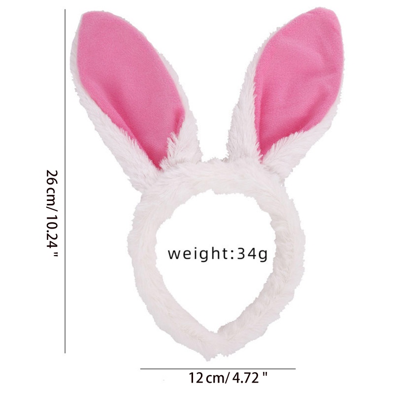 Băng Đô Tai Thỏ Phối Lông Dễ Thương Dành Cho Hóa Trang Giáng Sinh