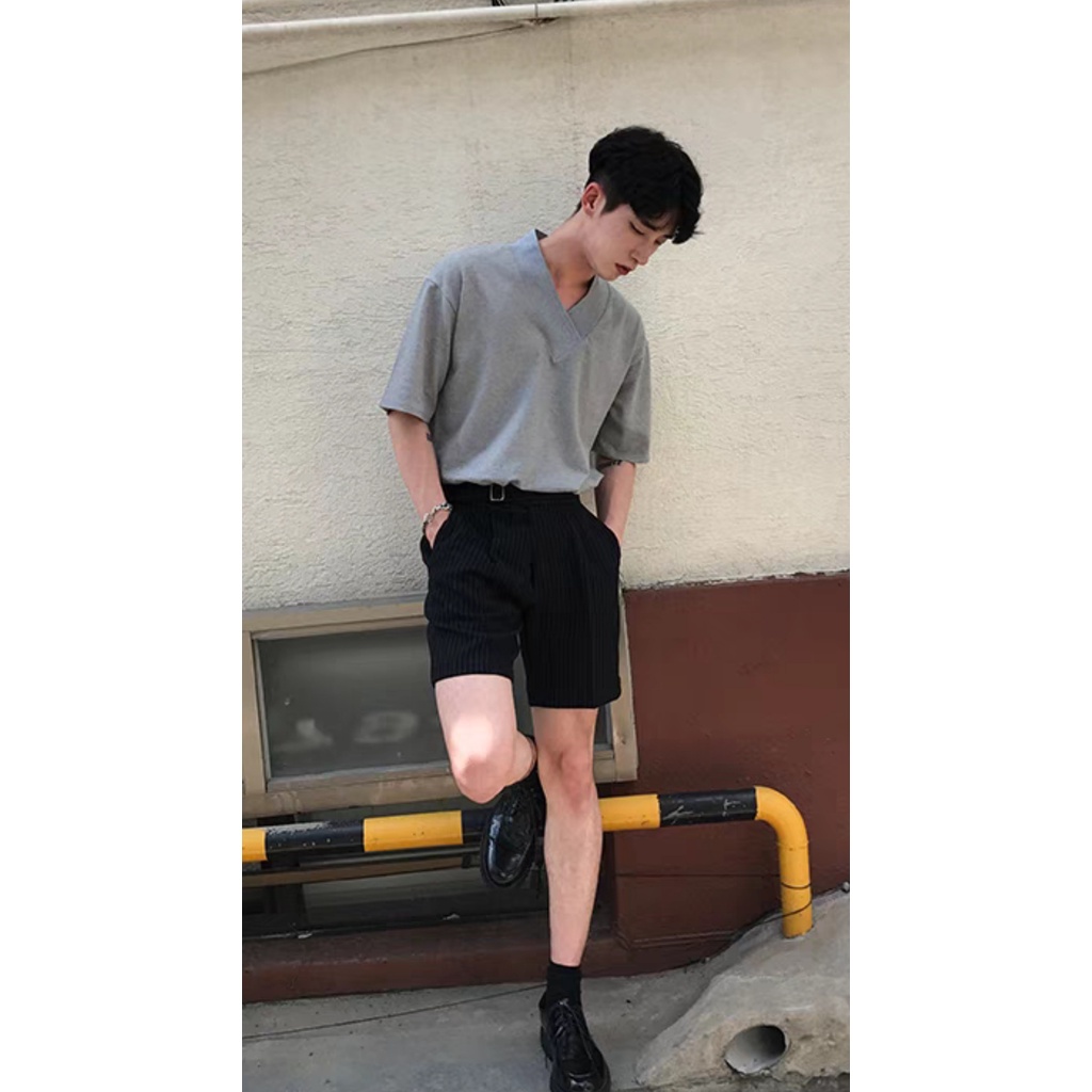 Áo thun Unisex Cổ V Cotton len HOOK Giá sỉ