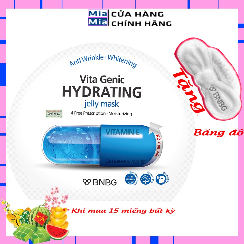 BNBG Xanh Dương [Miếng Lẻ] Mặt Nạ BNBG Vita Genic Hydrating Jelly Mask Cấp Ẩm Chống Lão Hóa [NHẬP KHẨU CHÍNH HÃNG]