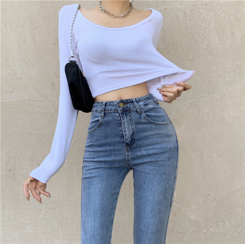 Quần Jeans Nữ Lưng Cao Ống Loe Thời Trang 2021