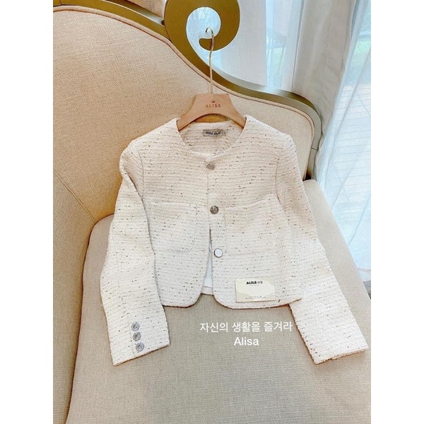 [Mã 2611TIEUDUNG100K giảm 8% đơn 500K] Áo dạ Tweed Miu Miu - ALISA | BigBuy360 - bigbuy360.vn