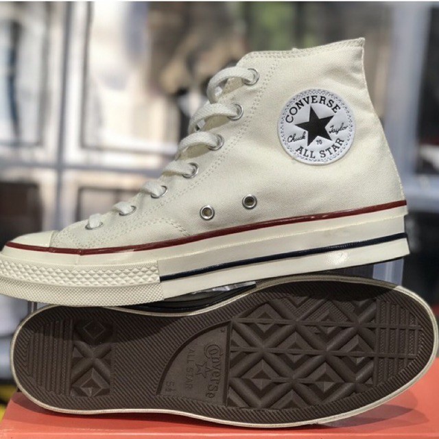 Giày thể thao Cv cao cổ trắng kem Giày sneaker nam nữ màu trắng kem full box | BigBuy360 - bigbuy360.vn