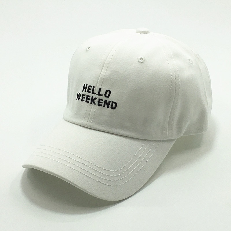 Nón lưỡi trai LINJW mềm mại thêu chữ thời trang hàn quốc