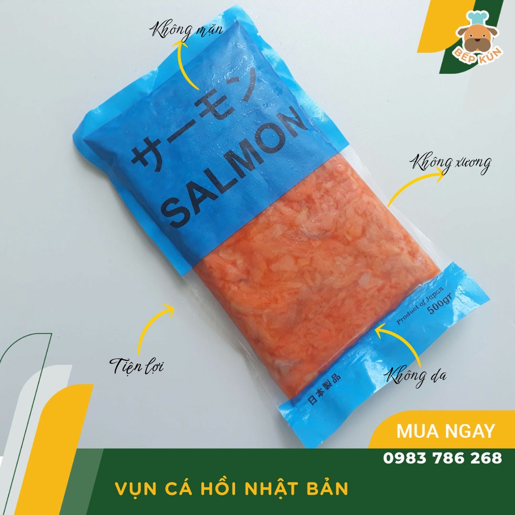 Vụn Cá Hồi Bao Xanh Xuất Nhật Túi 550-600gam