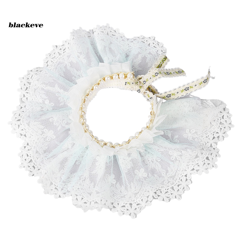 Vòng cổ cotton lưới phối ren làm phụ kiện chụp ảnh đáng yêu dành cho mèo cưng