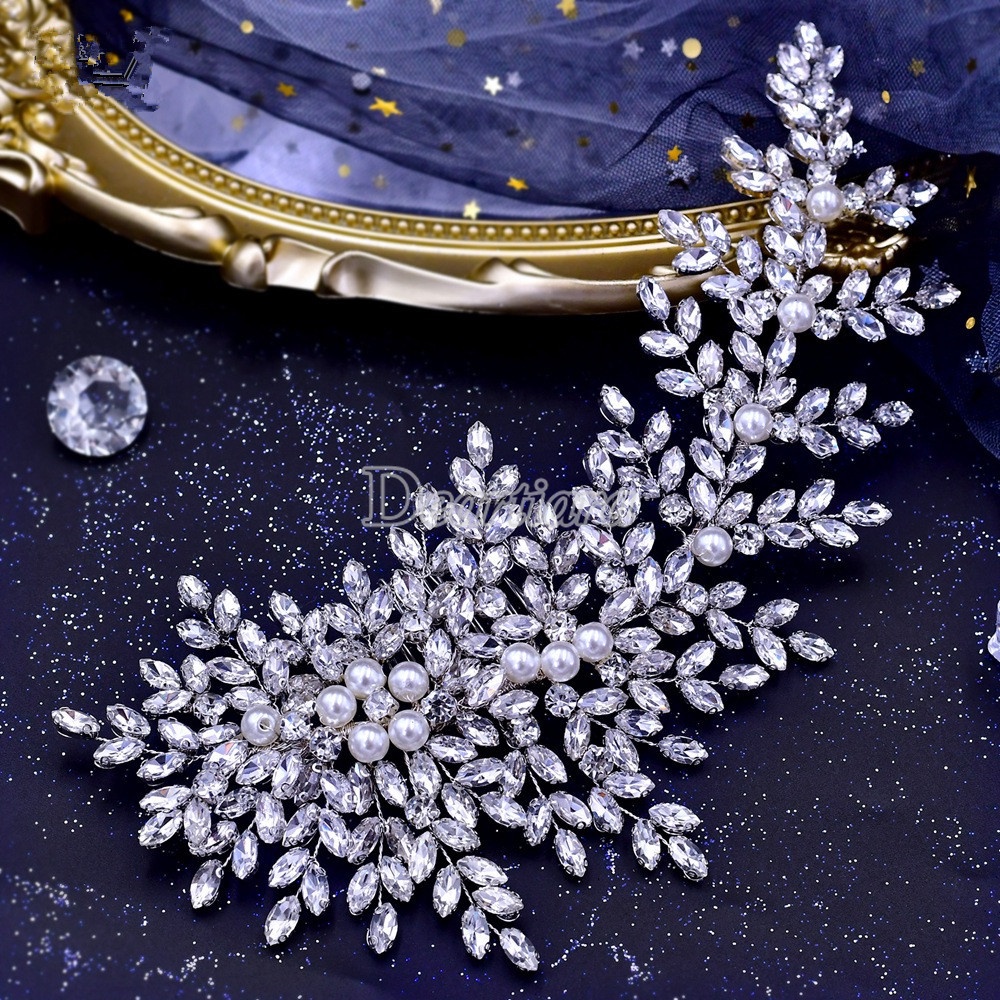 Lược Cài Tóc Đính Đá Và Ngọc Trai Giả Dành Cho Cô Dâu