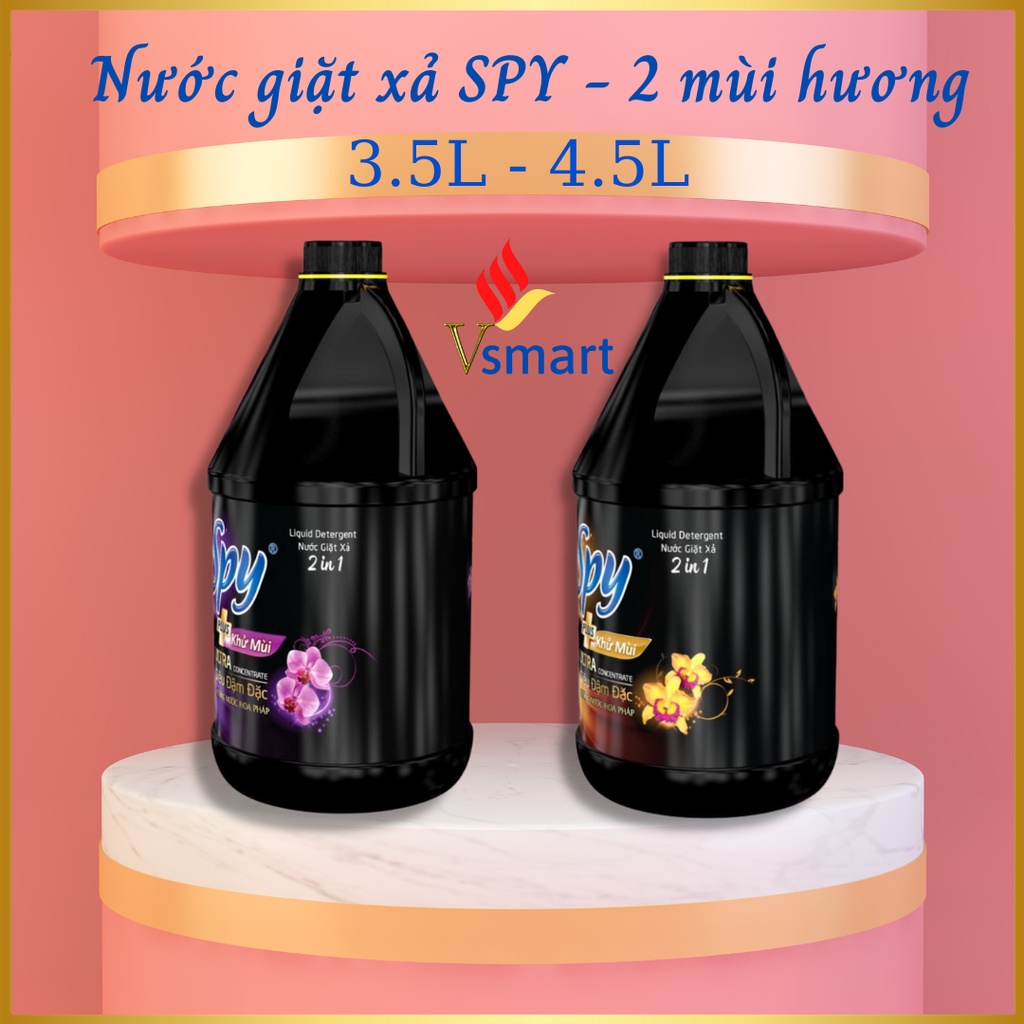 Nước giặt xả vải quần áo đồ lót đa năng 2 trong 1, nuoc xa vai SPY 2 mùi hương – dung tích 3.5-4.4l