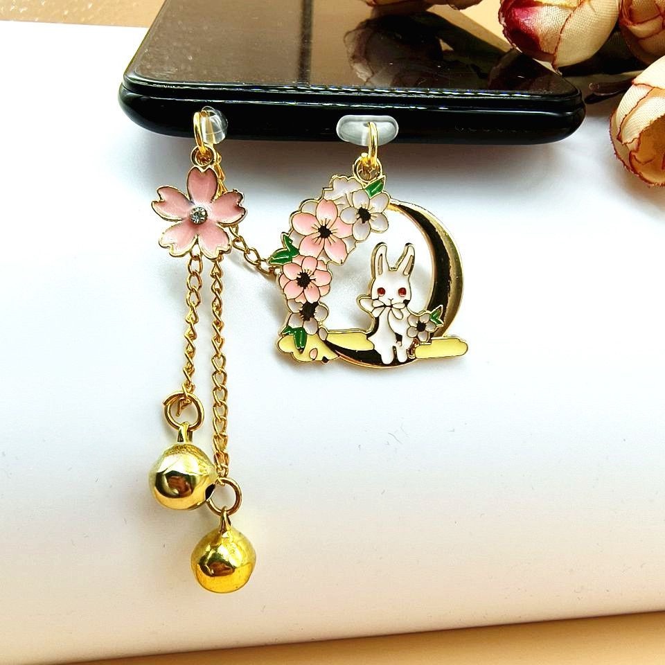 Phụ Kiện Gắn Chống Bụi Cho Cổng Sạc Điện Thoại Di Động Hình Thỏ Hoạt Hình