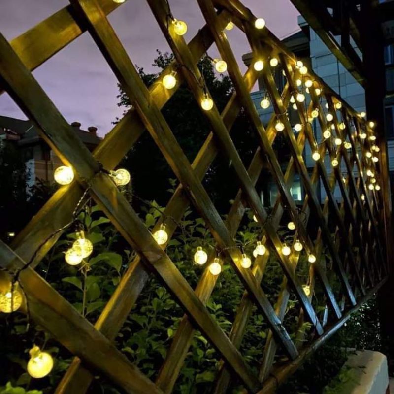 Dây Đèn Led Năng lượng Cherry Bọt Nước 8m50 bóng Dây Đèn Trang Trí Cây Thông Noel, Đèn Bi Tròn