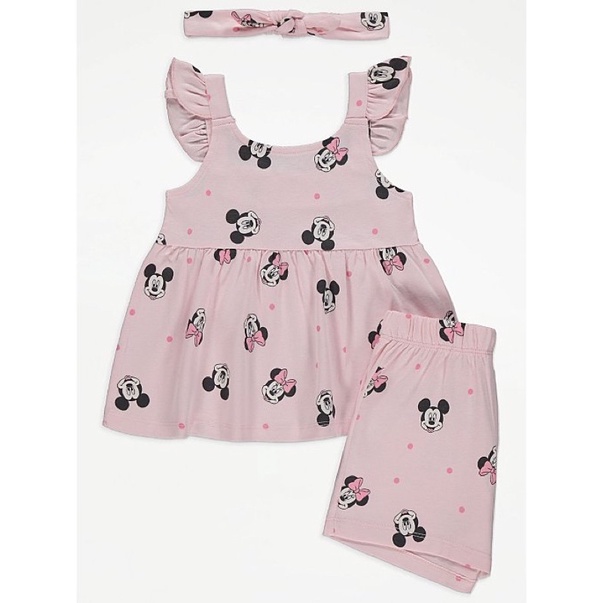 Set Minnie hồng Geo Auth cho bé gái từ 12kg đến 20kg
