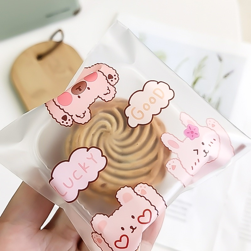 set 50 túi kiếng dán 3 size bánh 50 g, 63 - 80 g, 100 g