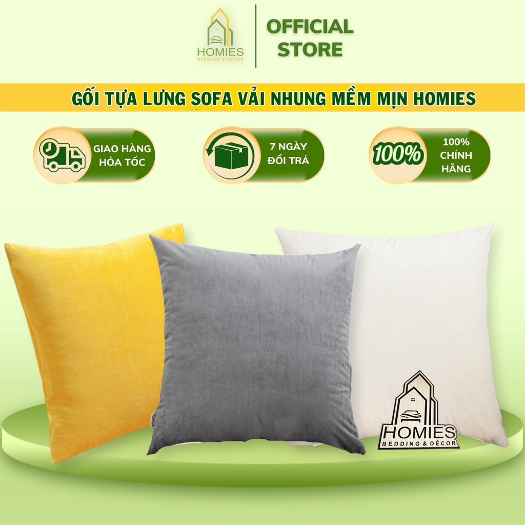 Gối tựa sofa vải nhung Homies mẫu mã sang trọng cao cấp