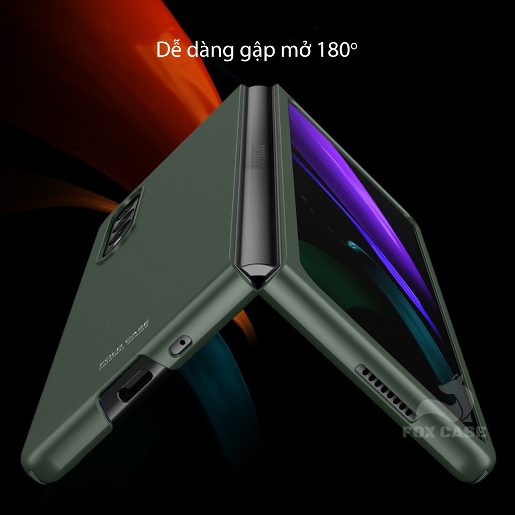 Ốp Z Fold 5, Z Fold 4, Z Fold4, Z Fold 3, Z Fold5 mặt lưng nhựa nhám, chống bám vân tay, màu trơn, mỏng nhẹ - Fox Case