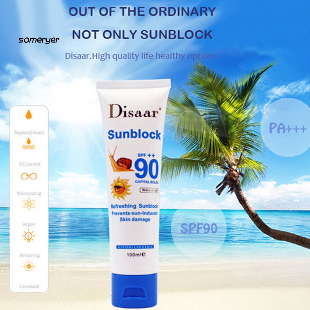 Kem chống nắng Disaar SPF90PA++ chứa tinh chất ốc sên dưỡng trắng và kiểm soát dầu