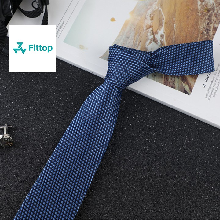 Cà Vạt Nam Xanh Cao Cấp Bản Hàn Quốc 7cm FITTOP CAVAT-205