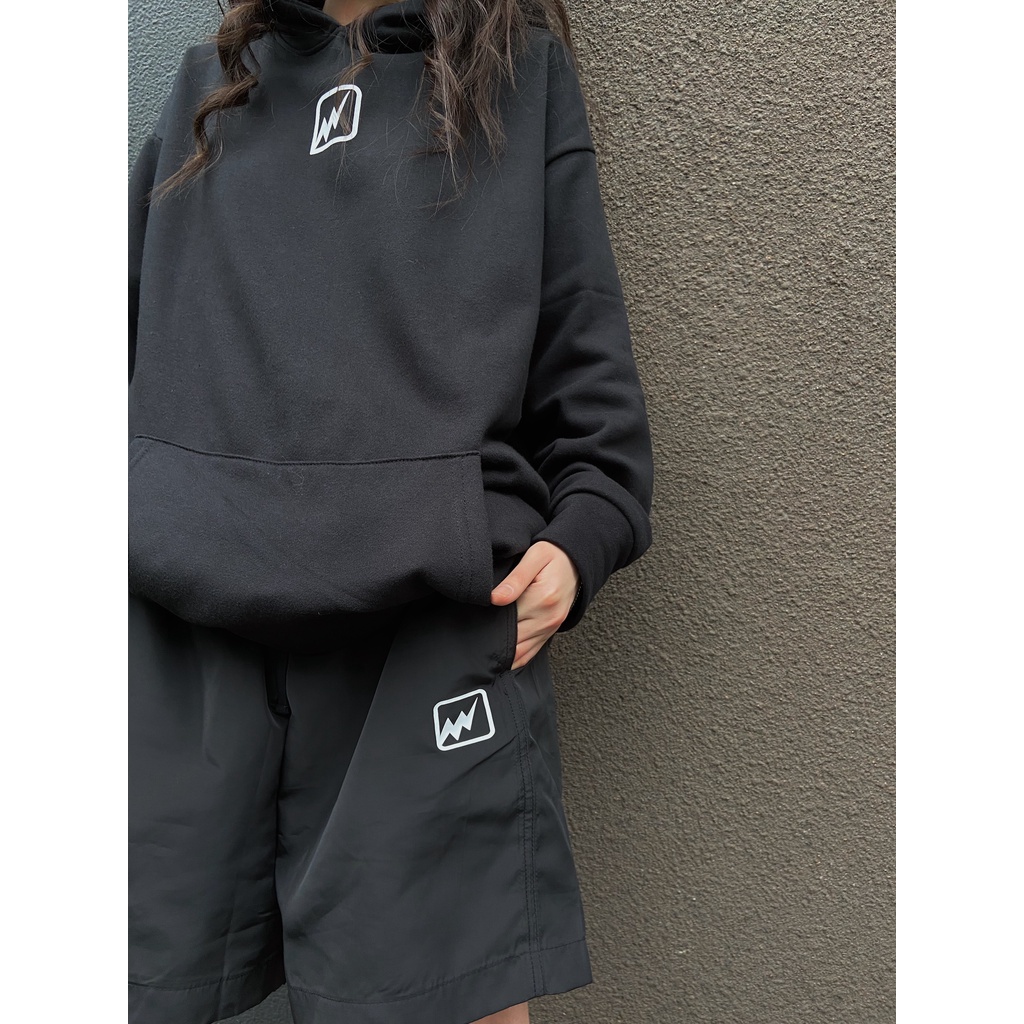 Áo hoodie local brand Logo Morning Warning, unisex nam nữ, form rộng