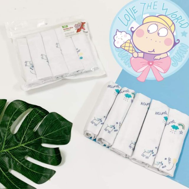 Khăn sữa Mipbi in hình