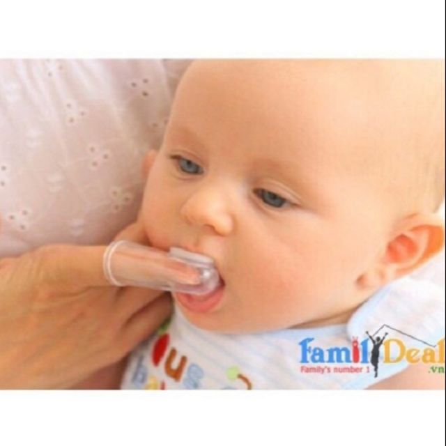 Rơ lưỡi sỏ ngón vệ sinh răng lưỡi cho bé bằng silicon