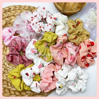 Cột tóc vải voan scrunchies quả dâu-thời trang hàn quốc nữ giá rẻ đẹp
