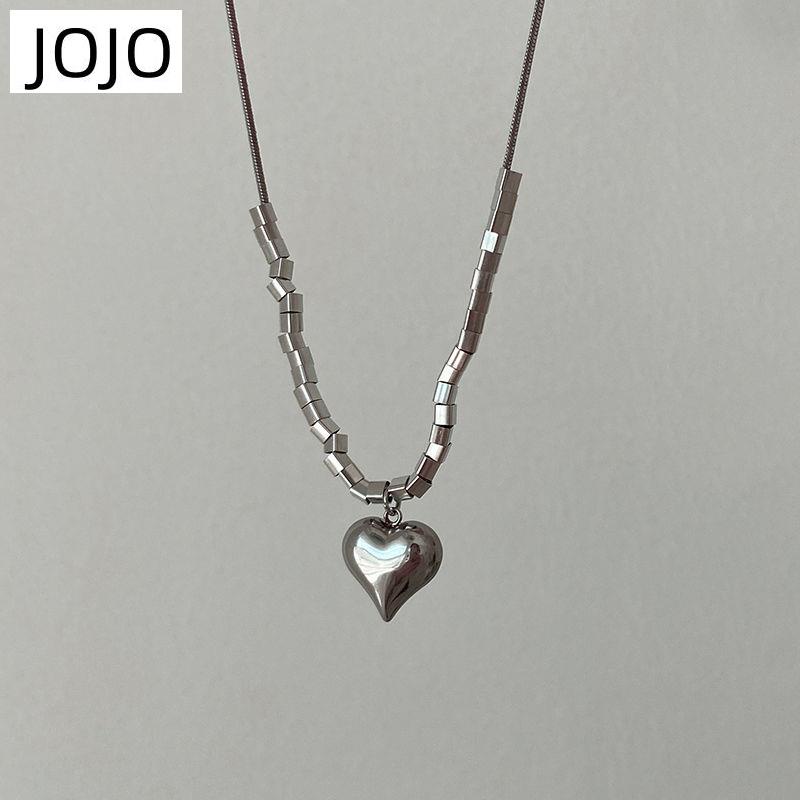 Dây Chuyền Mặt Vuông Ba Chiều Trái Tim Sang Trọng Phong Cách Cá Tính Thời Trang Cao Cấp Dễ Phối Đồ