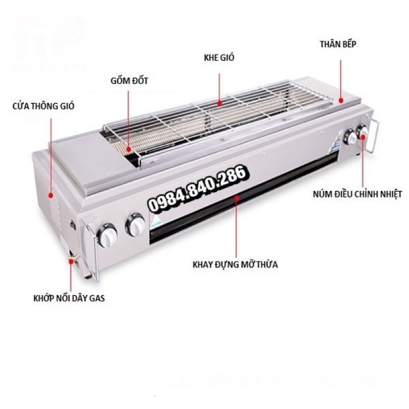 Bếp nướng BBQ, thịt xiên, hải sản bằng gas ETON ET-KF03