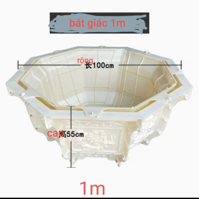 Khuôn đúc chậu cảnh bát giác 1m
