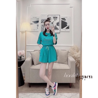 Snu365 - bộ đùi nữ cotton das thêu logo to ngực
